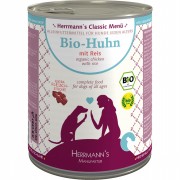 24er-SET Bio Huhn mit Reis 800g Hund Nassfutter Herrmann