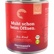 24er-SET Bio Rind mit Karotten Amaranth Sellerie 800g Hund Nassfutter Herrmann
